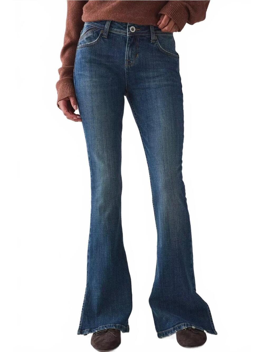 UO BDG Brooke Split Hem Low-Rise Flare Jeans Urban Outfitters NWT 25